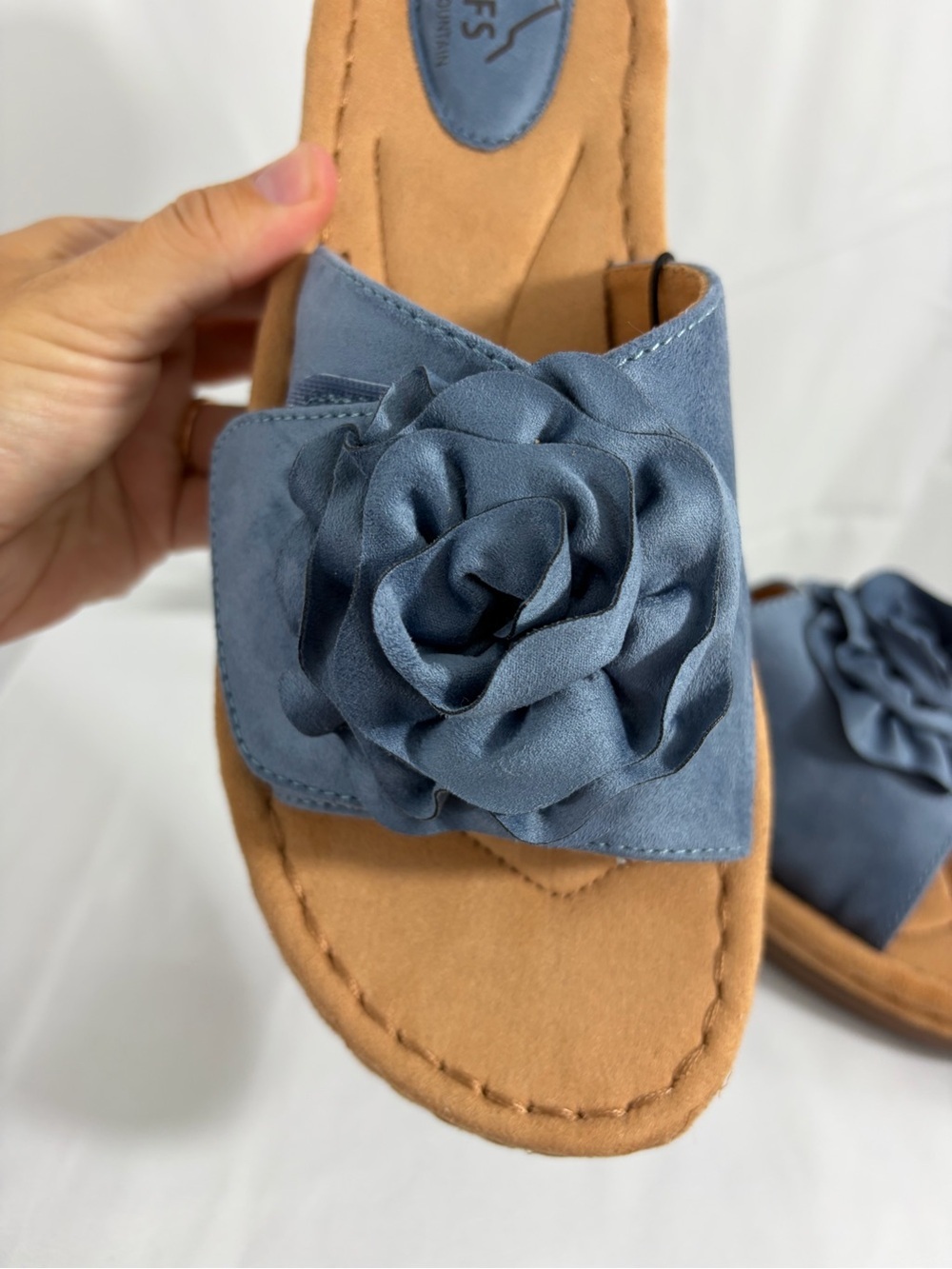 NWT Cliffs by White Mountain Women’s Size 9.5 Blue Floral Slide Sandals - Picture 3 of 7